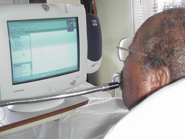 Mr Scott using EZ Keys to surf the web